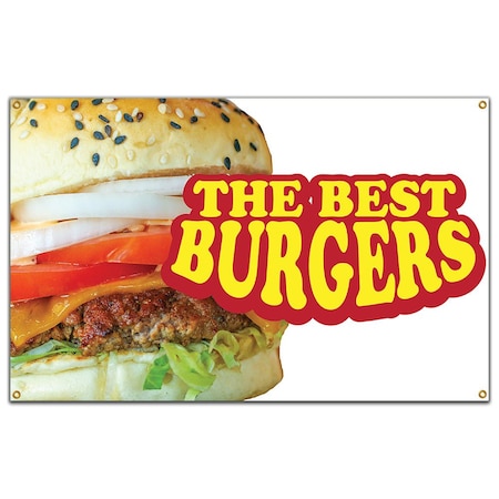 Signmission The Best Burgers Banner Concession Stand Food Truck Single Sided B-120 The Best Burgers19